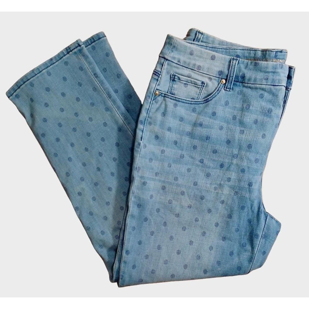 Chico's Size 12R Women's Girlfriend Slim Leg Crop Women's Jeans